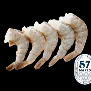 Camarón crudo calibre 26-30 marca 57 Mares, mariscos premium frescos para platillos gourmet.