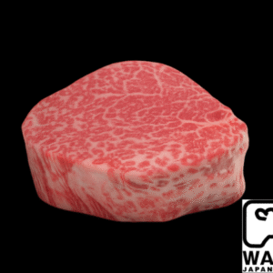Filete Wagyu Japonés con intenso marmoleo, carne premium de origen japonés.
