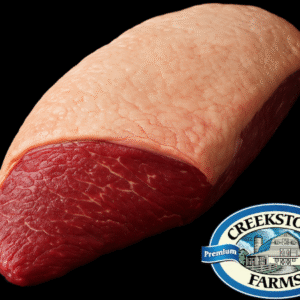 Picaña de res calidad Choice, corte fresco con capa de grasa uniforme y carne roja marmoleada.