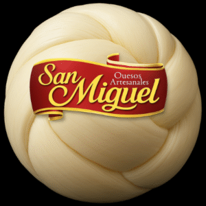 Queso Oaxaca San Miguel, bola artesanal de queso fresco tipo Oaxaca, con textura suave y sabor auténtico.