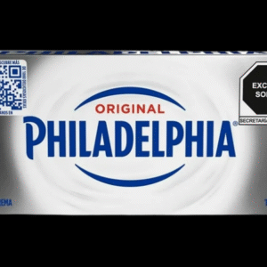 Queso Philadelphia Original en presentación de 190 g sobre fondo negro elegante