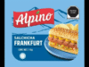 Empaque de salchicha Frankfurt Alpino de 1 kilogramo con imagen de hot dog