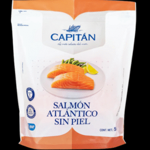 Bolsa de salmón atlántico sin piel marca Capitán, presentación de 500 gr.